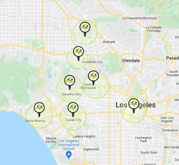 los angles cleaning services map