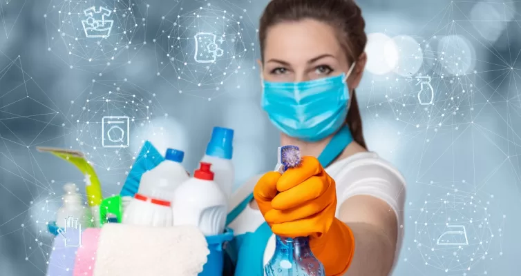 recurring cleaning services professional with tools